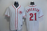 Cincinnati Reds #21 Michael Lorenzen White New Cool Base Stitched Baseball Jersey,baseball caps,new era cap wholesale,wholesale hats